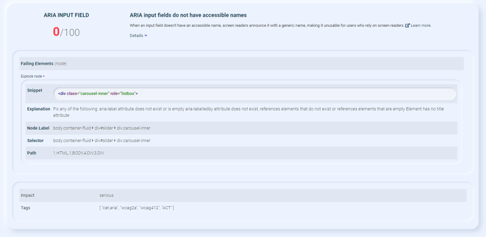 aria input field