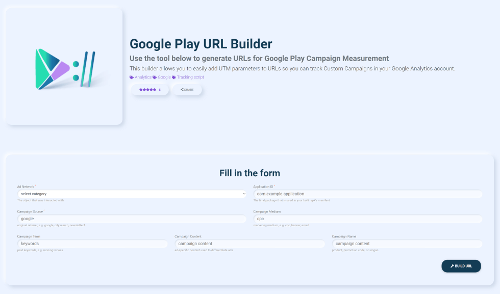google play url builder